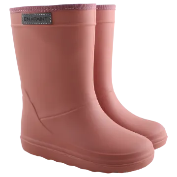 a pair of pink rain boots on a white background