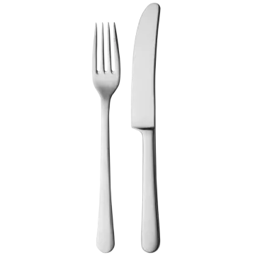a fork and knife on a white background