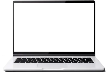 an open laptop computer with a blank screen