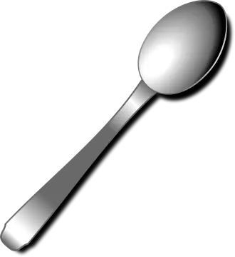 a silver spoon on a white background