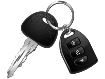 a car key with a black and white pattern
