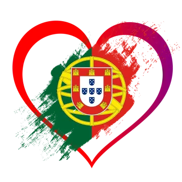the portuguese flag in the shape of a heart