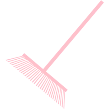 a pink broom on a white background