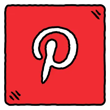 a red square with the letter p on it