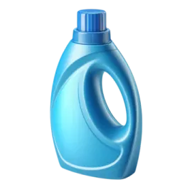 a bottle of blue liquid