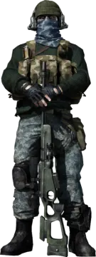 a soldier in camouflage clothing holding a rifle