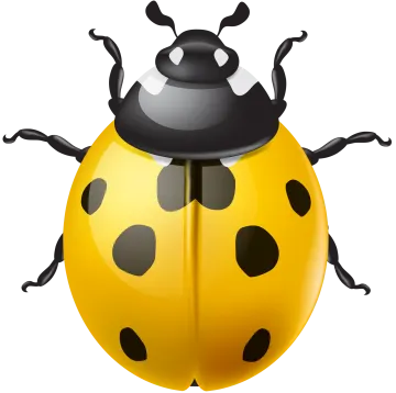a lady bug with black spots on its back