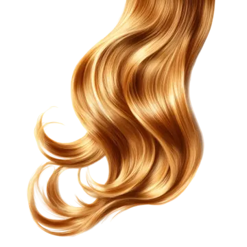 a long blonde hair on a white background