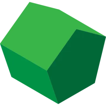 a green cube on a white background