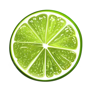 a lime slice on a white background