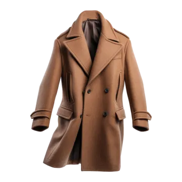 a brown coat on a white background