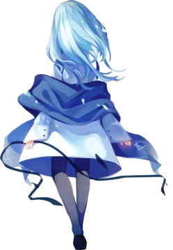 a drawing of a girl with long hair and blue eyes