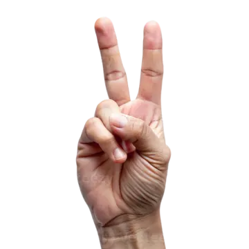 a person making the peace sign with their fingers