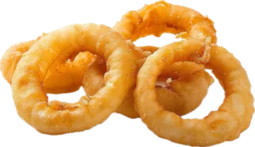 onion rings on a white background