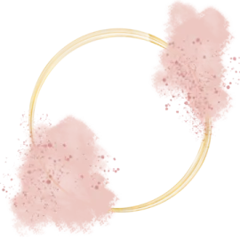 a circular frame with pink flowers on it