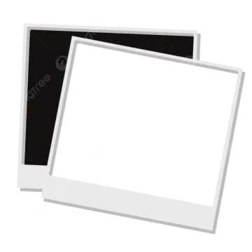 a white photo frame with a black background