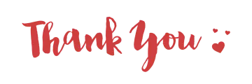 a red thank card with the words thank you