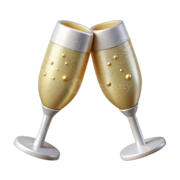 two glasses of champagne on a white background