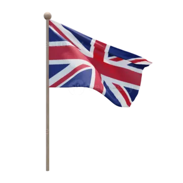 a british flag flying in the wind