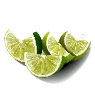 lime slices on a white background
