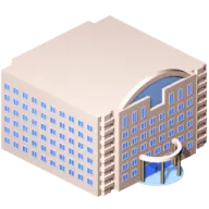 an image of a building with blue windows