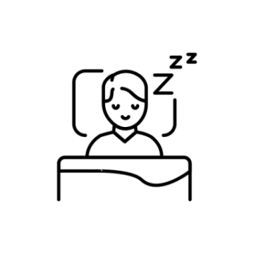 a man sleeping in bed with his head down