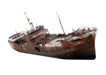 the ship is rusty
