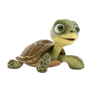 a cartoon turtle on a white background