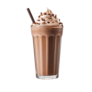 a glass filled with chocolate and topped with whipped cream