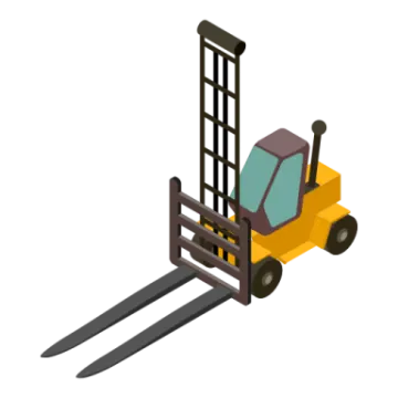a yellow fork truck with a fork