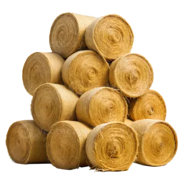 a pile of hay rolls on a white background