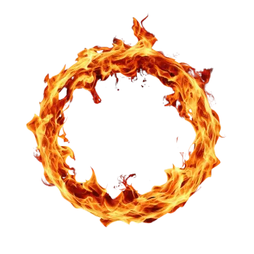a circle of fire on a white background