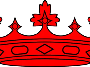 a red crown on a white background
