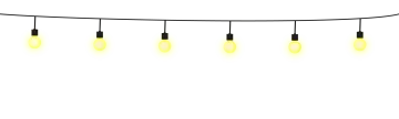 a string of light bulbs on a white background