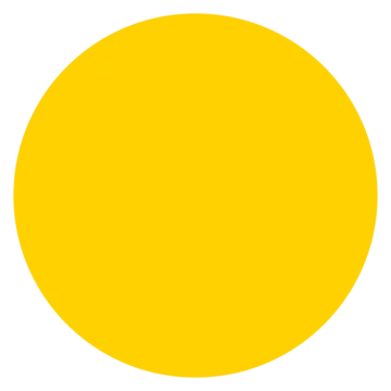 a yellow circle on a white background