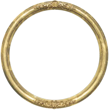 an oval gold frame
