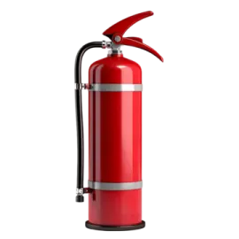 a red fire exor on a white background