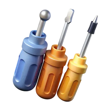 three different types of screws on a white background