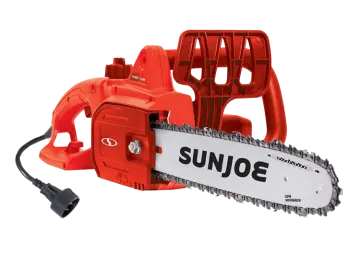 a chainsaw with an electric chain saw