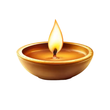 a brown candle with a flame on it