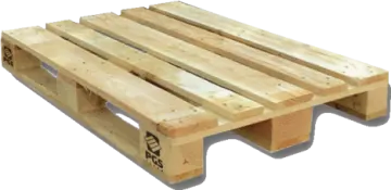 a wooden palle with a white background