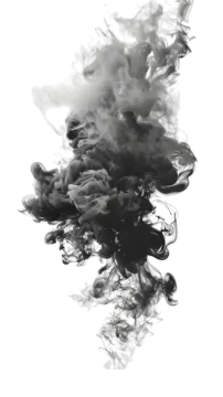 black and white smoke on a white background