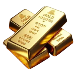 gold bars on a white background