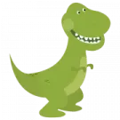 a green dinosaur with its mouth open