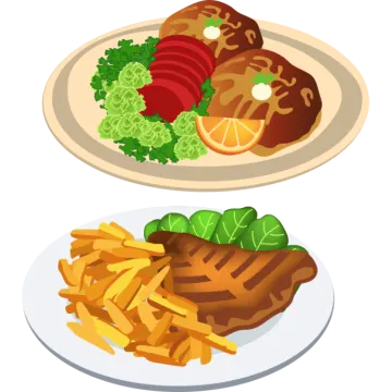 a plate of food with meat and vegetables