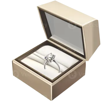 an open box with a ring inside