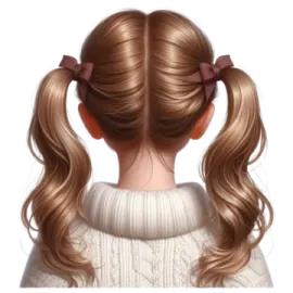 a drawing of a little girl with long blonde hair