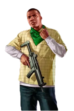a man with a gun in his hand