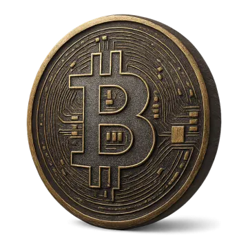 a bit coin on a white background