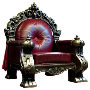a red leather chair on a white background